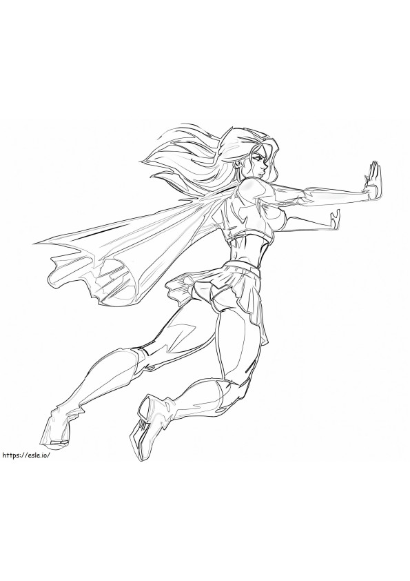 Strong Supergirl coloring page