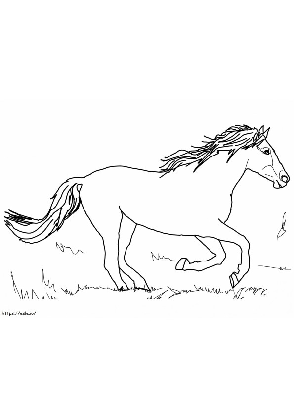 Coloriage Le cheval court à imprimer dessin