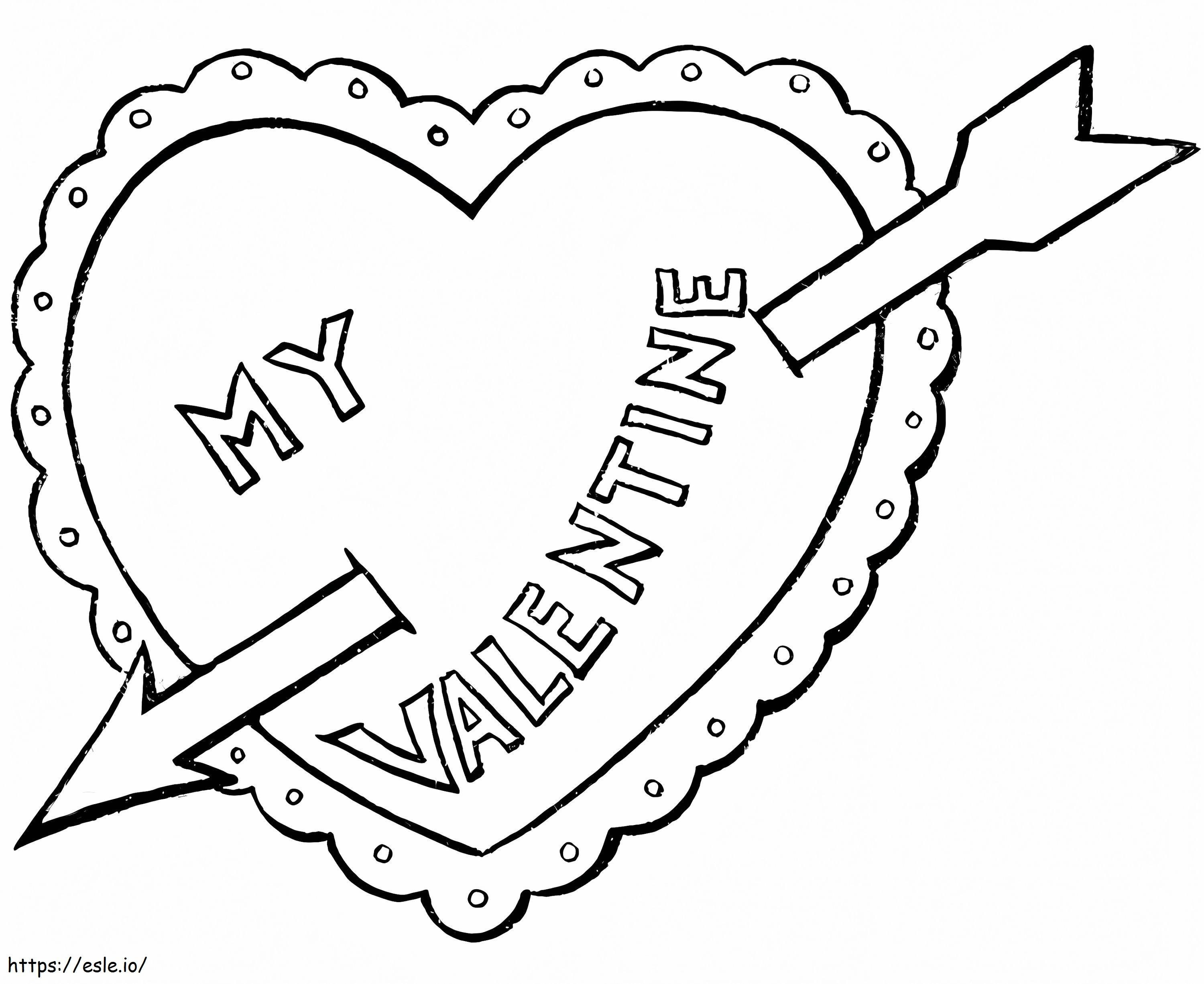 Coloriage Coeur de Saint-Valentin imprimable gratuitement à imprimer dessin