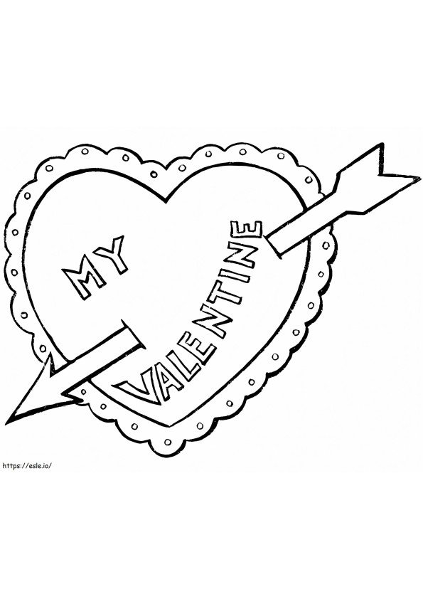 Ingyenesen nyomtatható Valentin szív kifestő