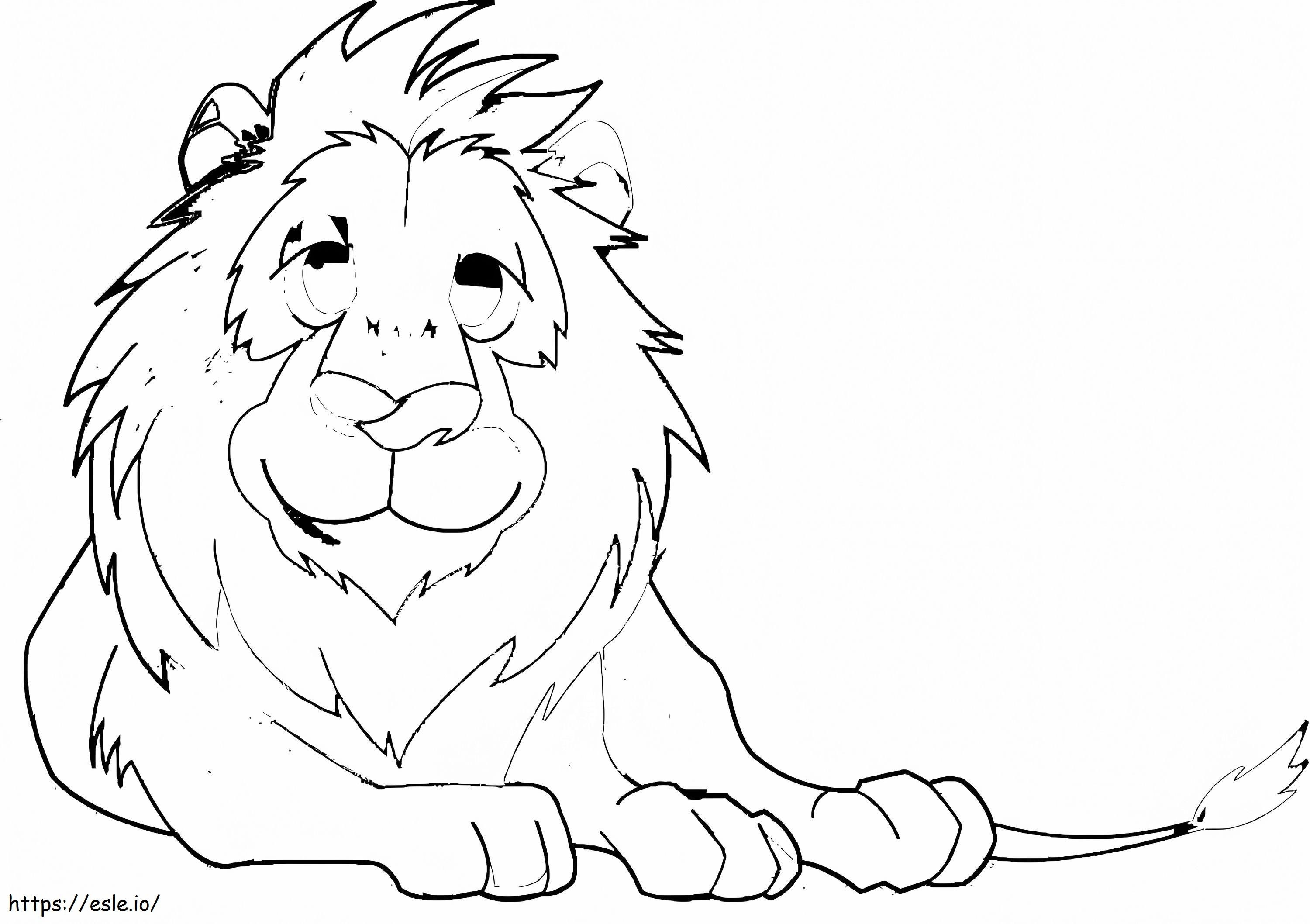 Leijona hymyilee värityskuva