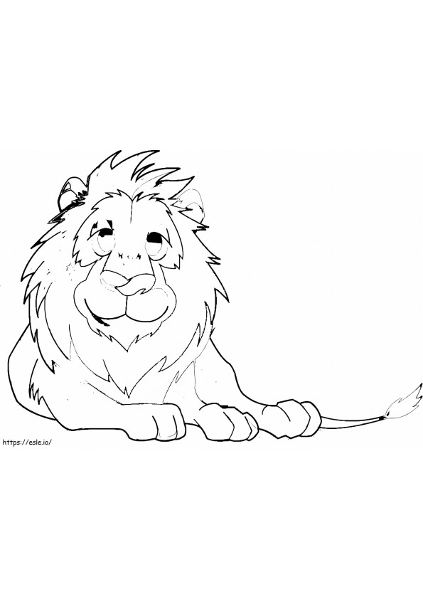 Leijona hymyilee värityskuva