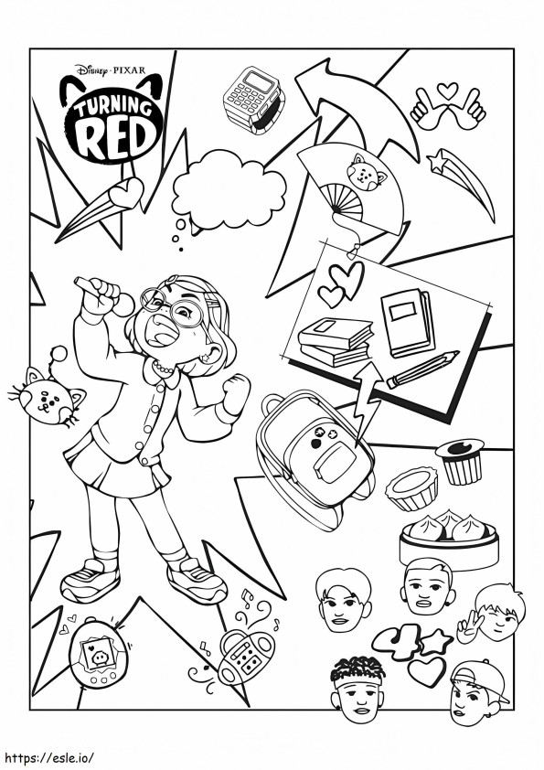 Disneys Turning Red coloring page