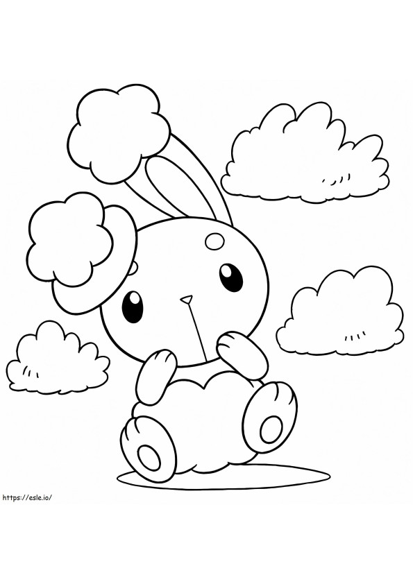Coloriage Pokémon Buneary Kawaii à imprimer dessin