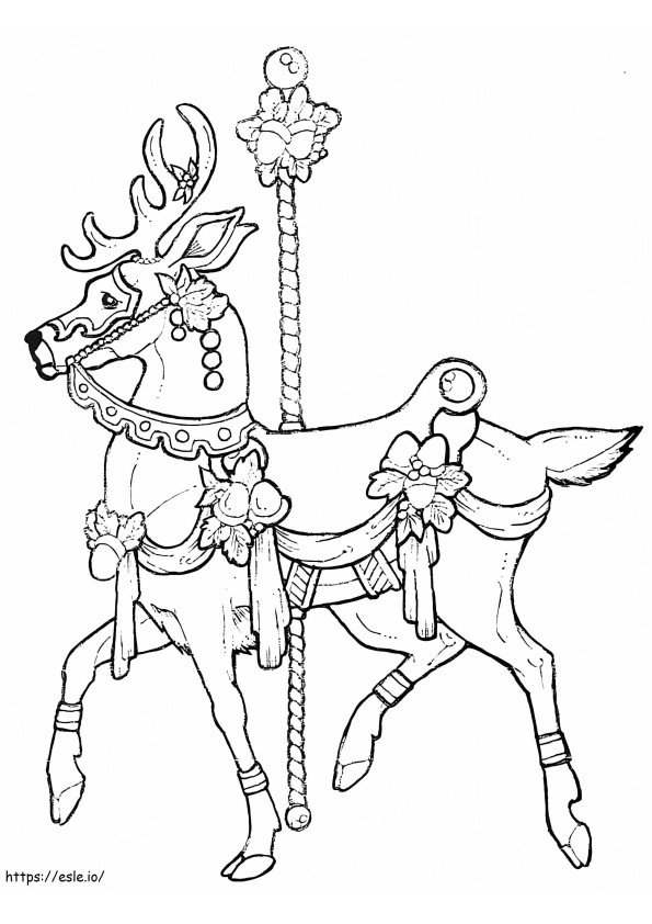 Carousel Reindeer coloring page