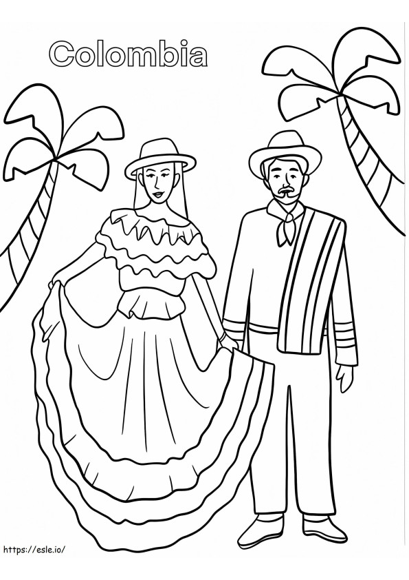 Colombian Couple coloring page