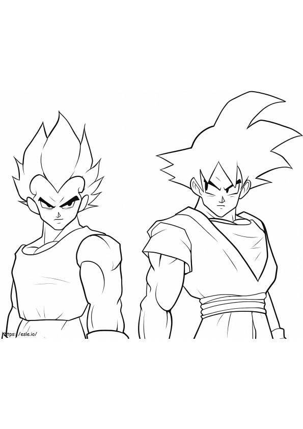 Coloriage Goku et Vegeta à imprimer dessin