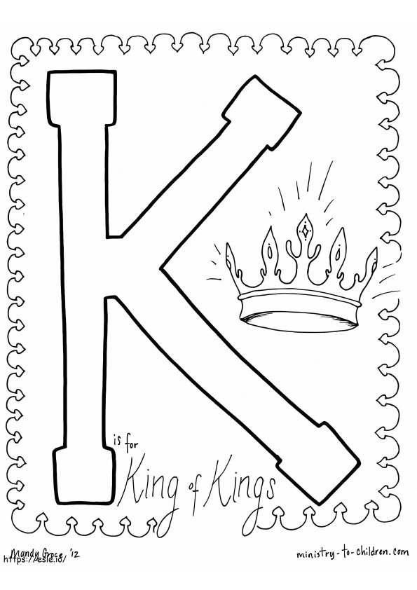 K Is For King Of Kings coloring page