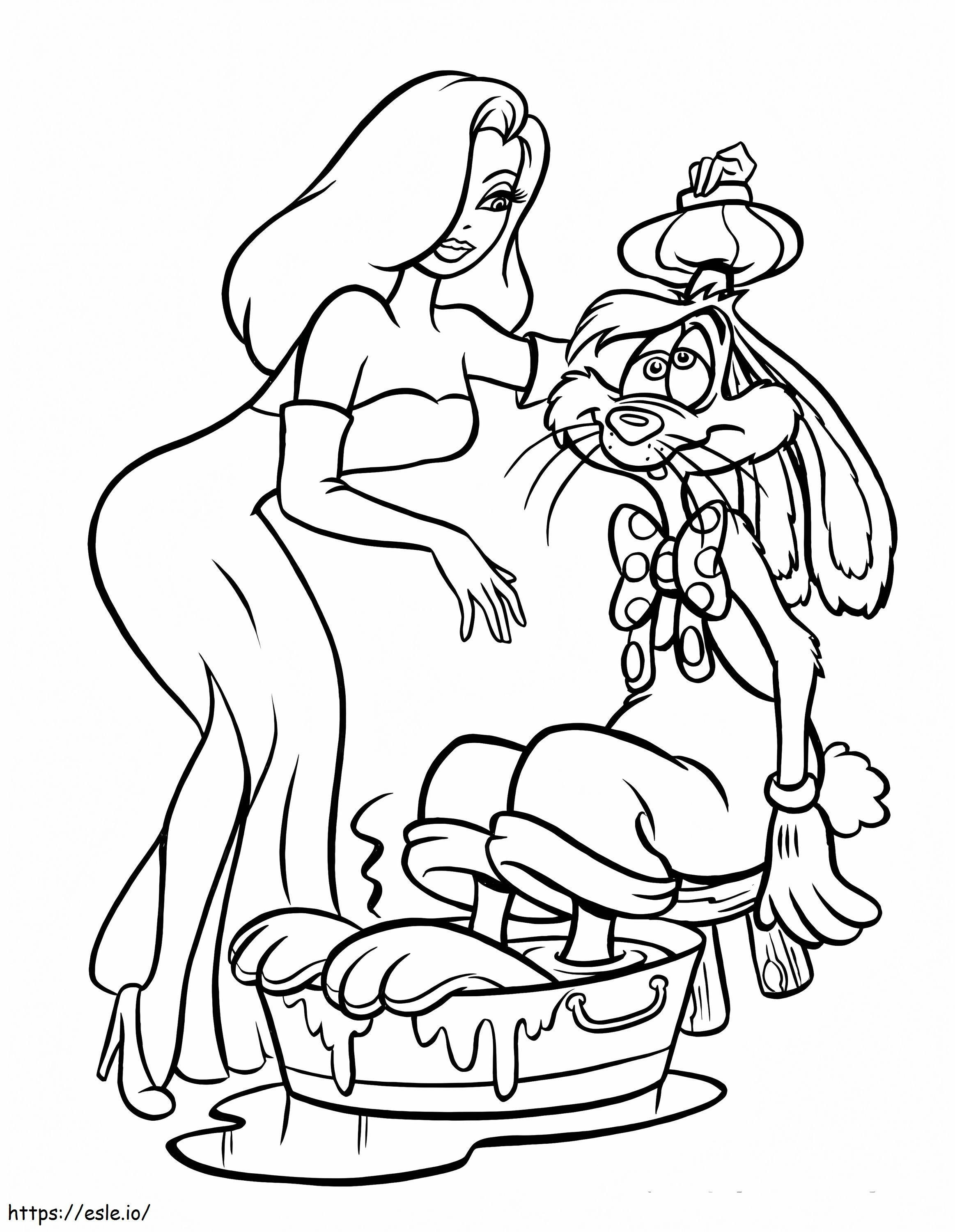 Jessica en Roger Rabbit kleurplaat kleurplaat