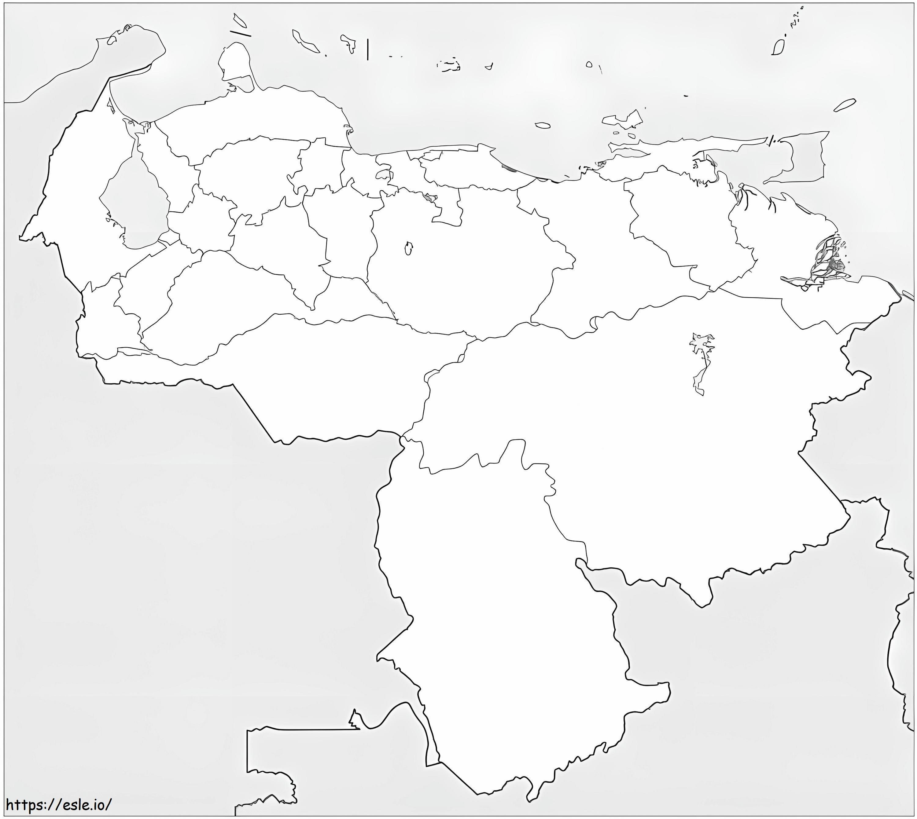 Mapa Wenezueli kolorowanka