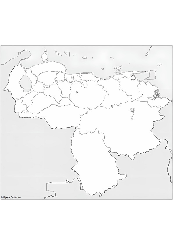 Mapa de Venezuela para colorear