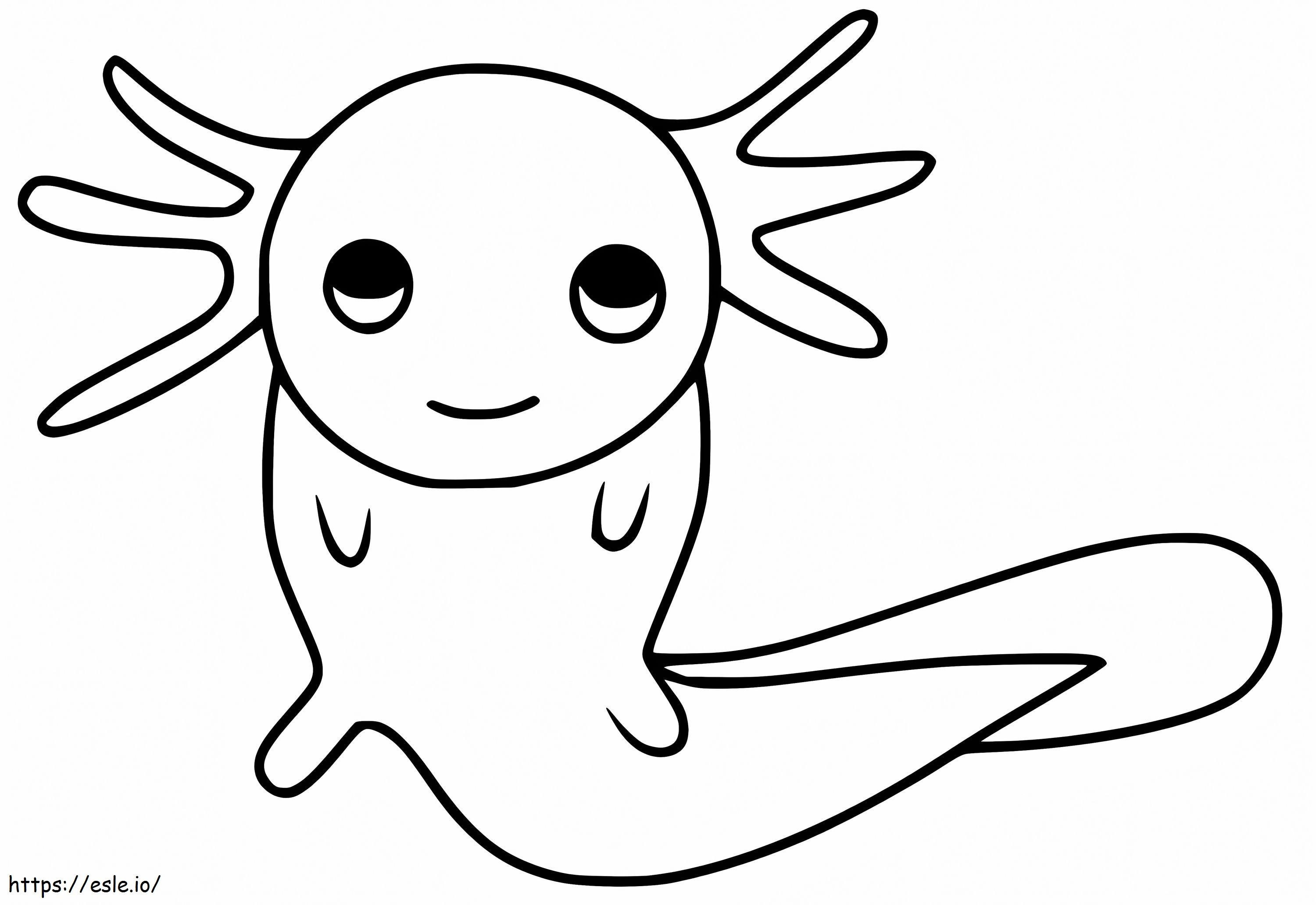 Coloriage Axolotl mignon à imprimer dessin