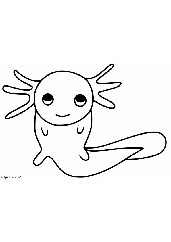 Axolotl yang lucu Gambar Mewarnai