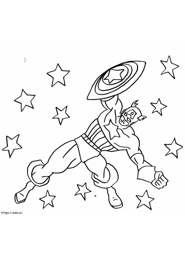 Captain America And Star coloring page