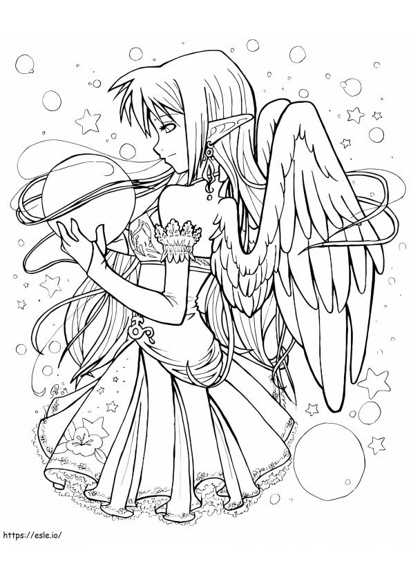Anime Angel coloring page