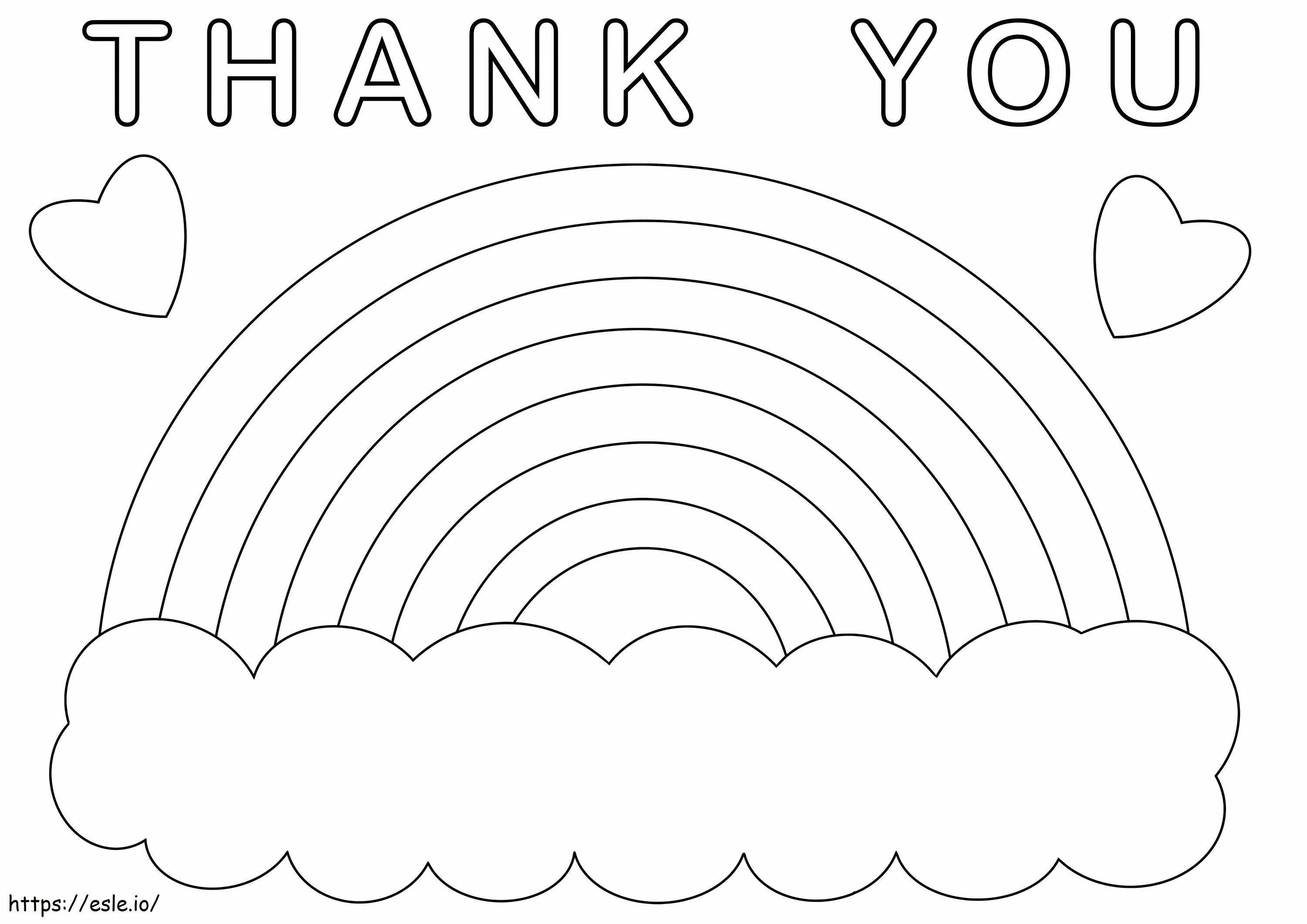 Rainbow Thank You Scaled coloring page