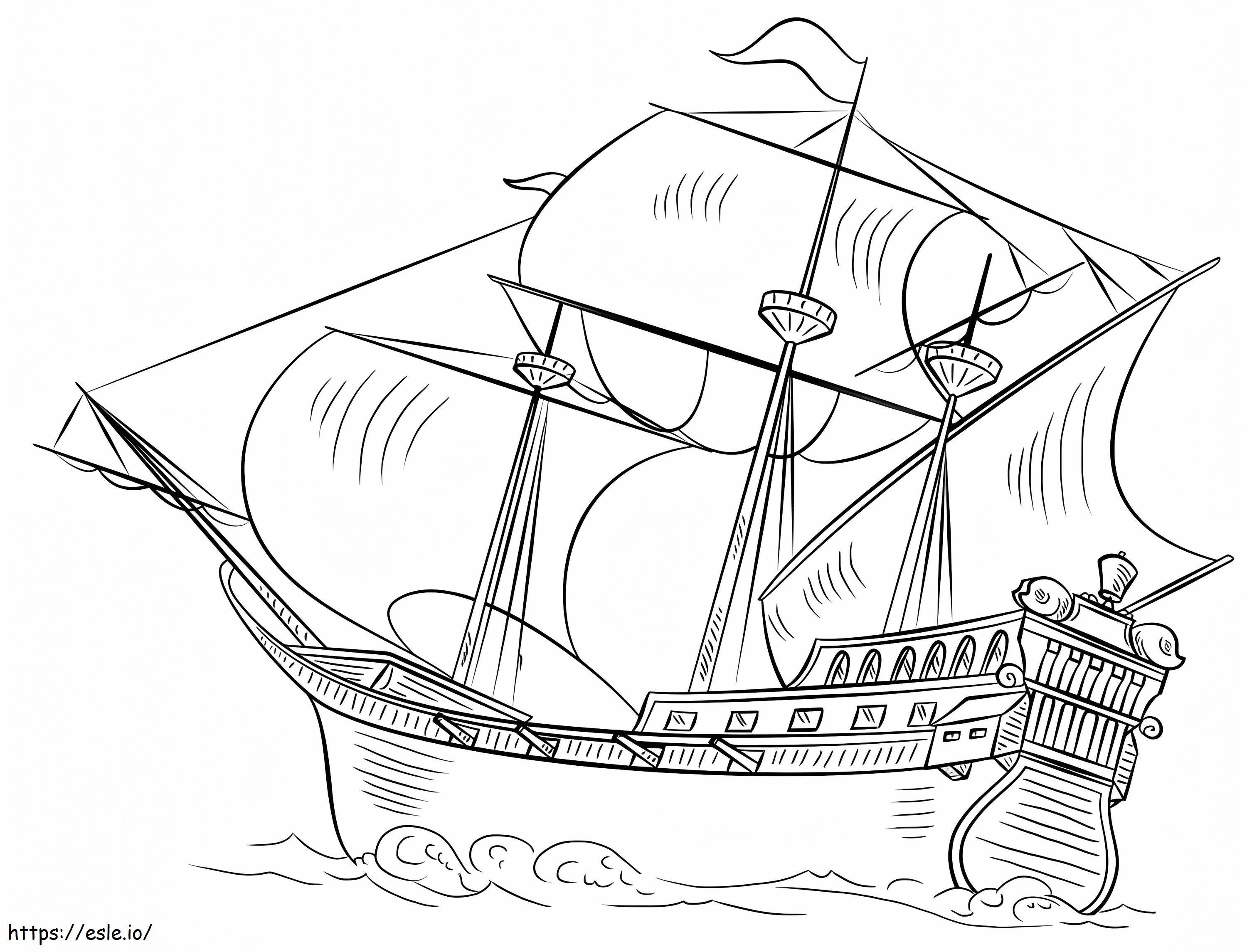 Galleon laiva värityskuva