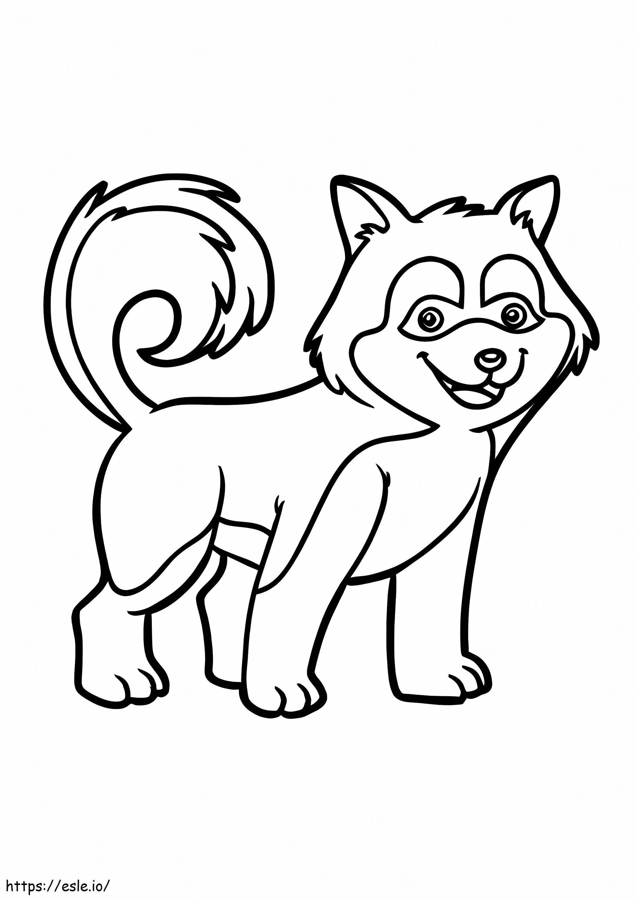 Little Husky coloring page