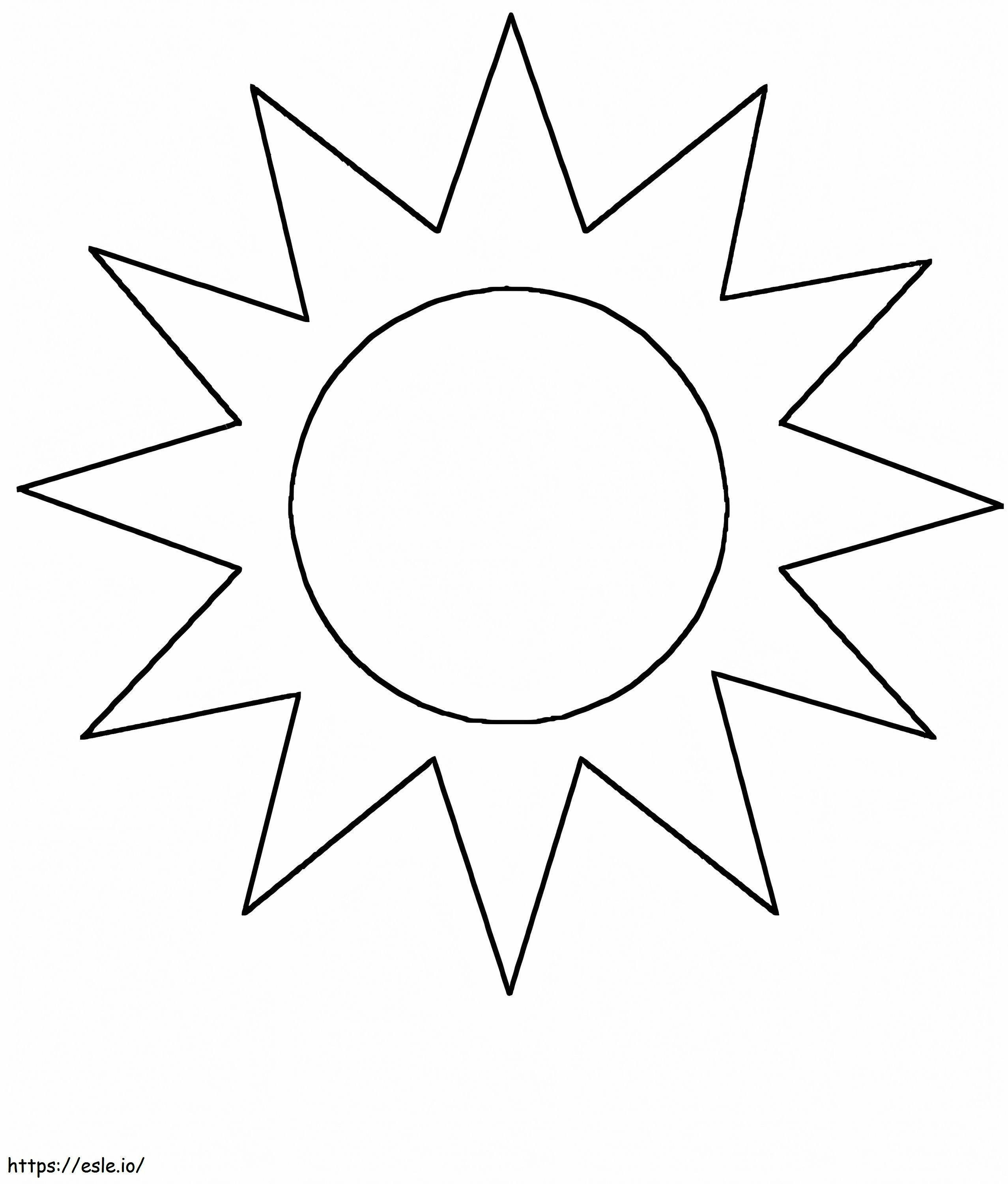 Einfache Sonne ausmalbilder