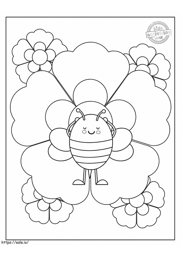 Coloriage L'abeille la plus mignonne à imprimer dessin