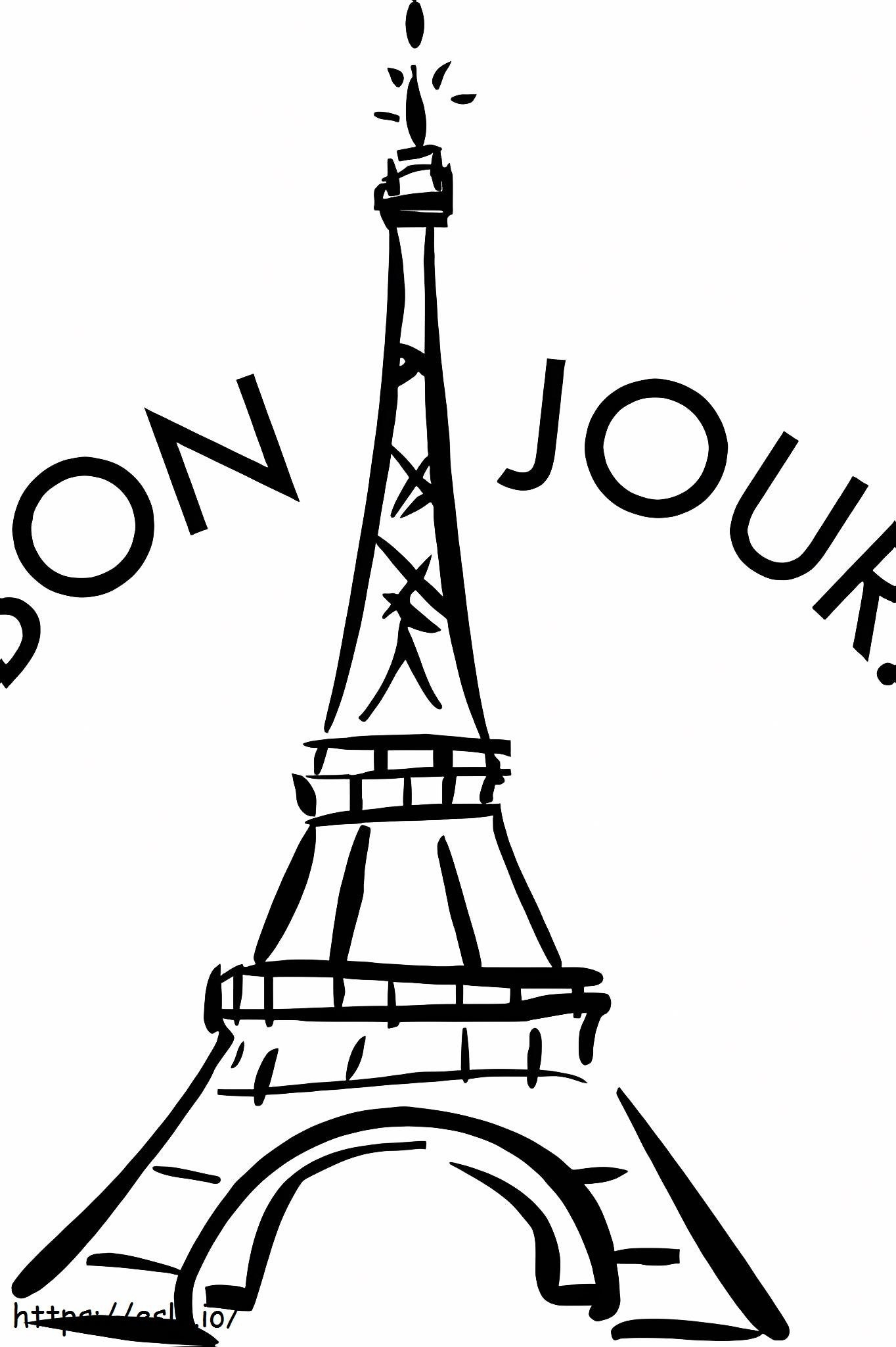 Tour Eiffel Simple 4 coloring page