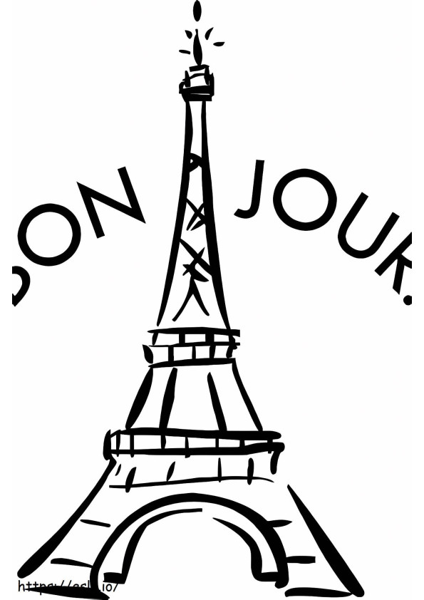 Coloriage Tour Eiffel Simple 4 à imprimer dessin