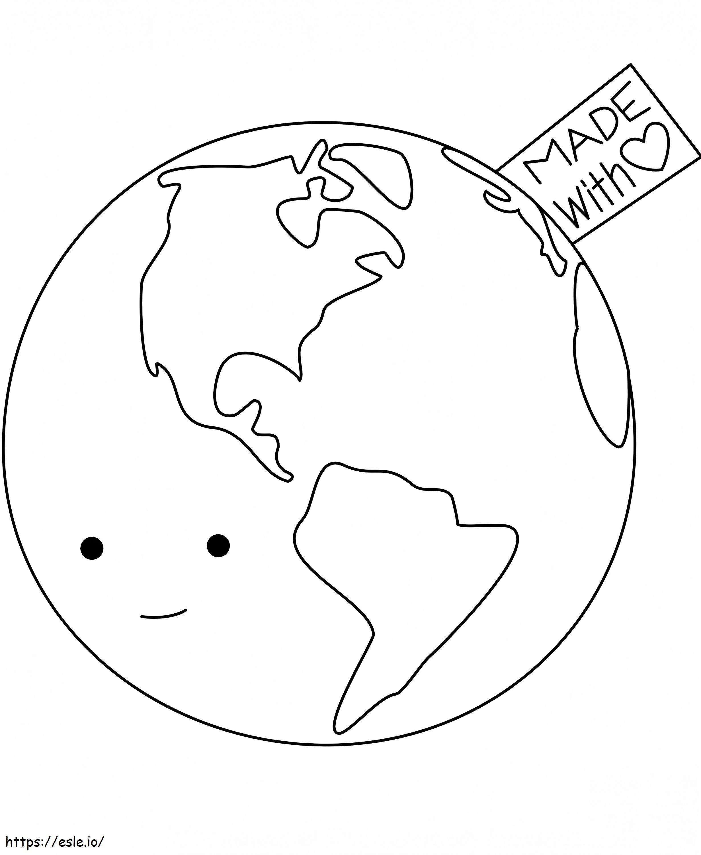 Earth Made With Love coloring page