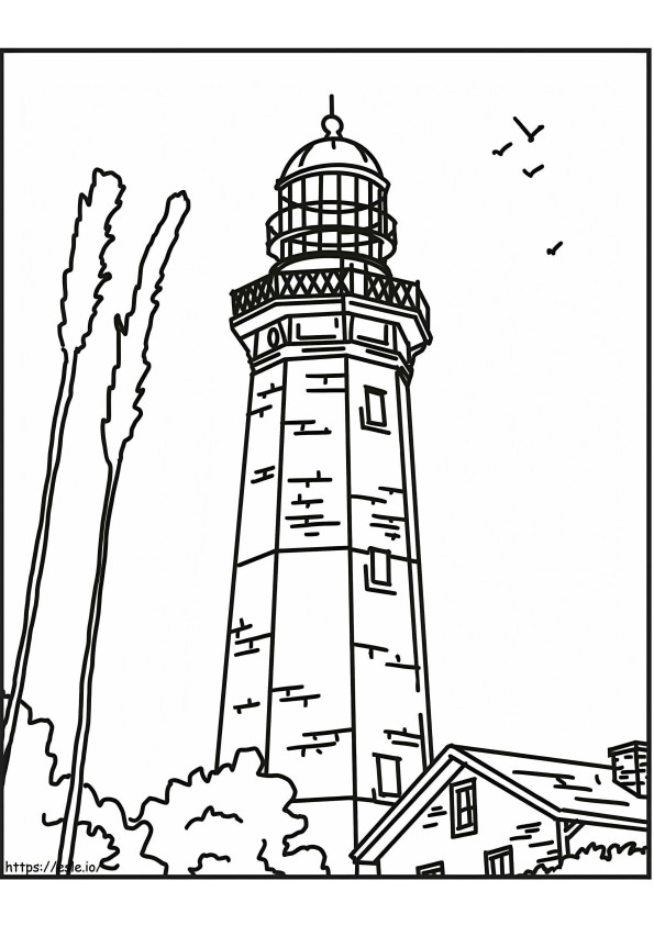 通常の灯台 5 ぬりえ - 塗り絵