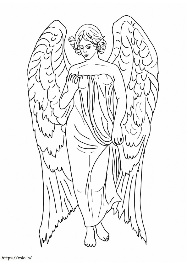 Kaunis enkeli 3 värityskuva