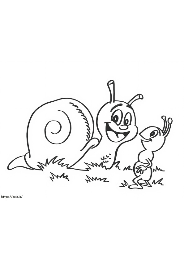 Snail And Ant coloring page