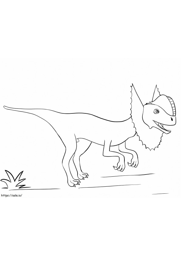 Suloinen Dilophosaurus värityskuva