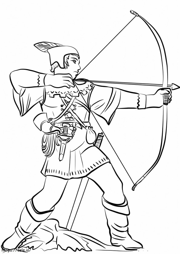 Robin Hoodin patsas värityskuva