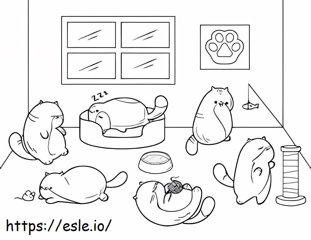 Kitten Lying coloring page
