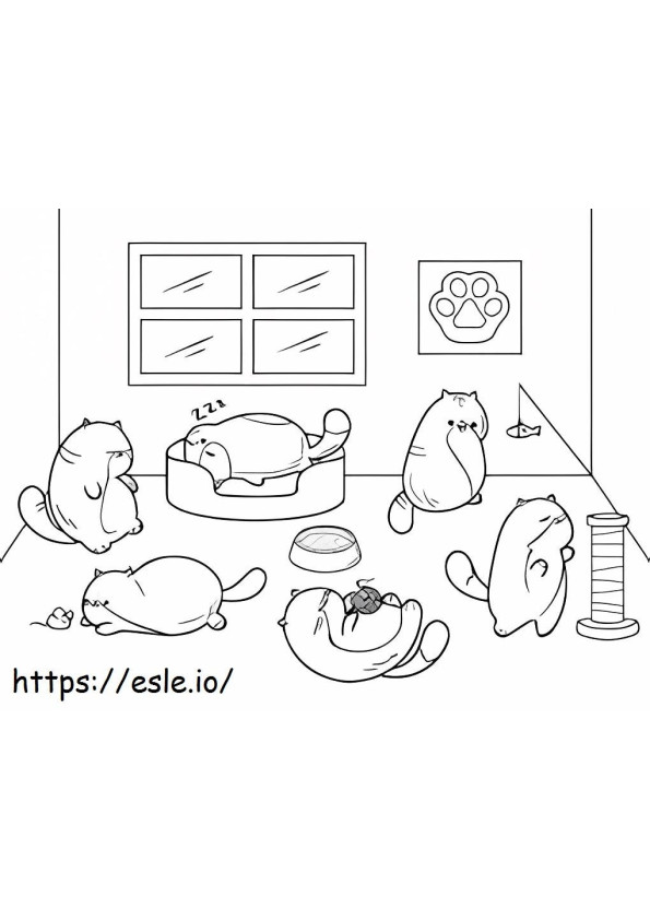 Kitten Lying coloring page
