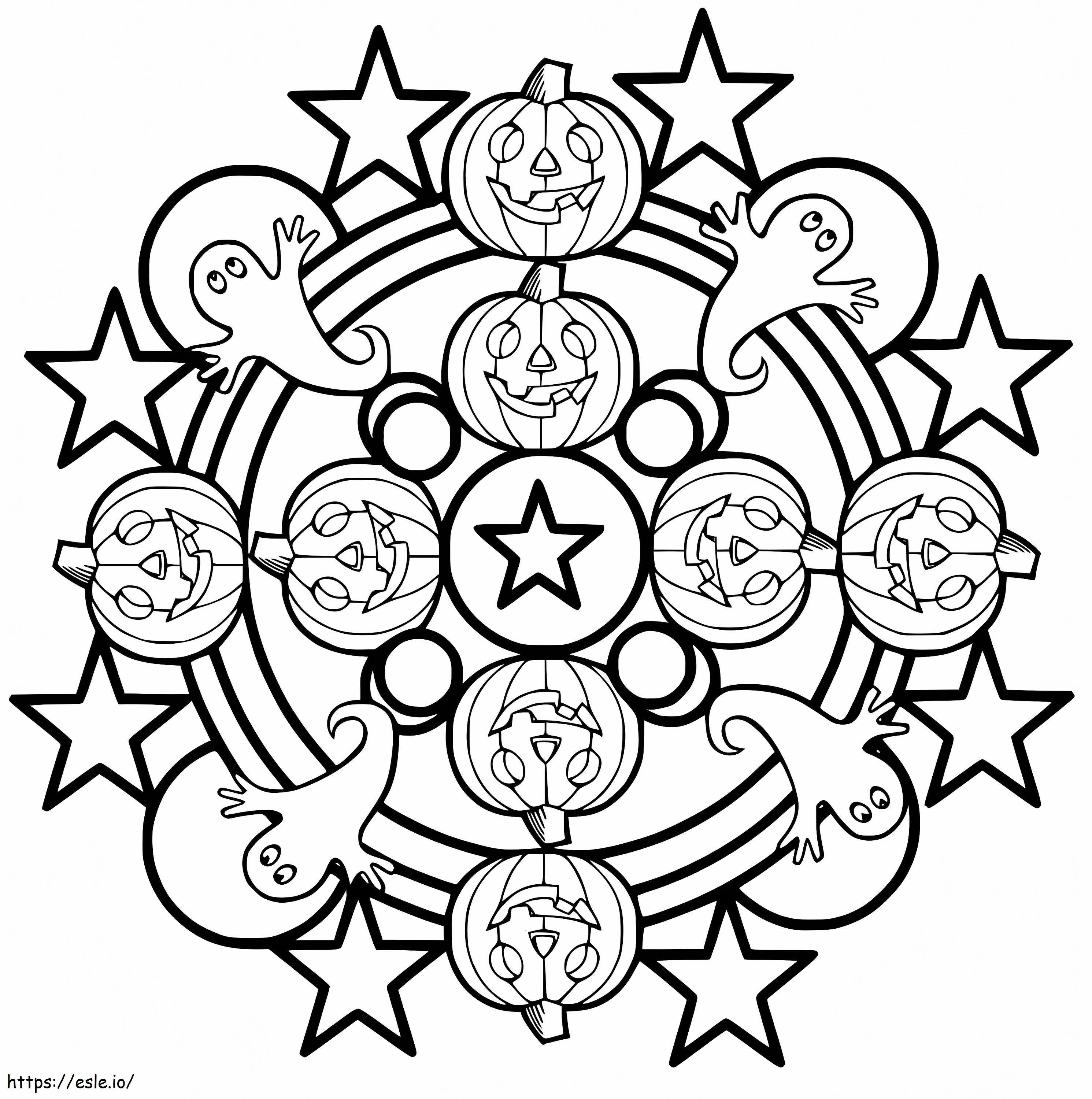 Coloriage Mandala d'Halloween 7 à imprimer dessin