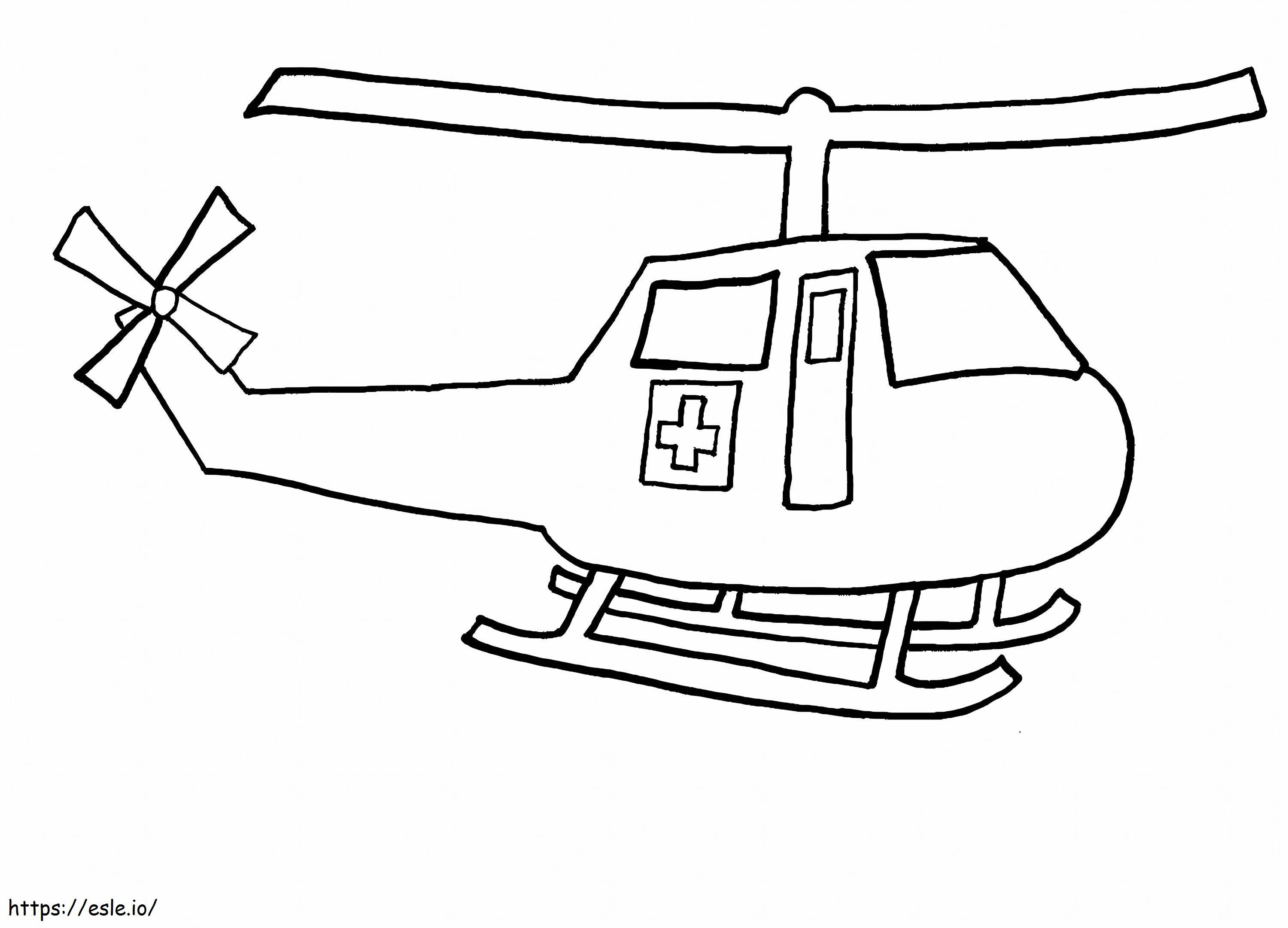 Helicóptero hospitalario para colorear