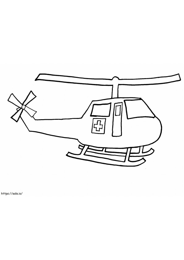 Coloriage Hélicoptère-hôpital à imprimer dessin