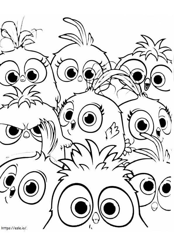 Angry Birds Blues eclodindo para colorir