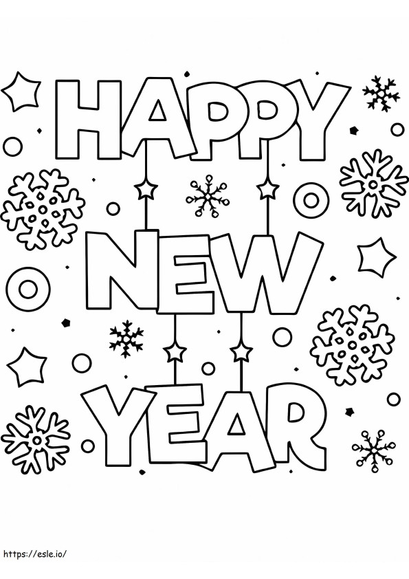 Happy New Year Poster Coloring Page coloring page