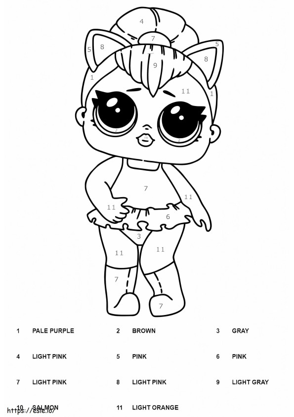 Kitty Queen LOL Surprise Color By Number coloring page