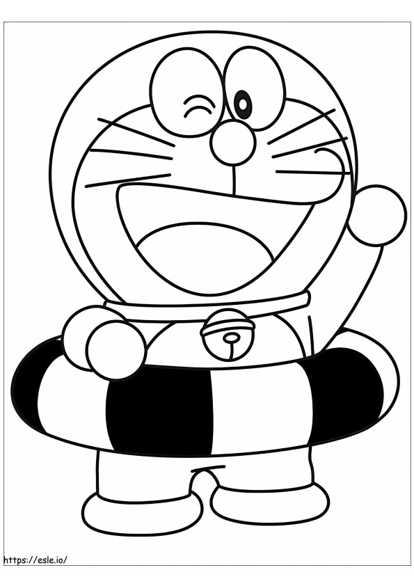 Doraemon gaat zwemmen kleurplaat