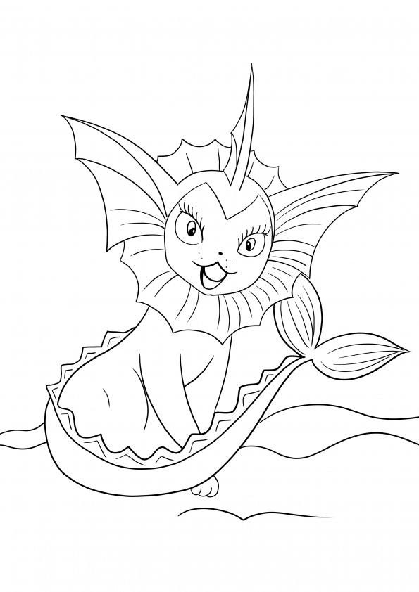 Vaporeon to print for free and color