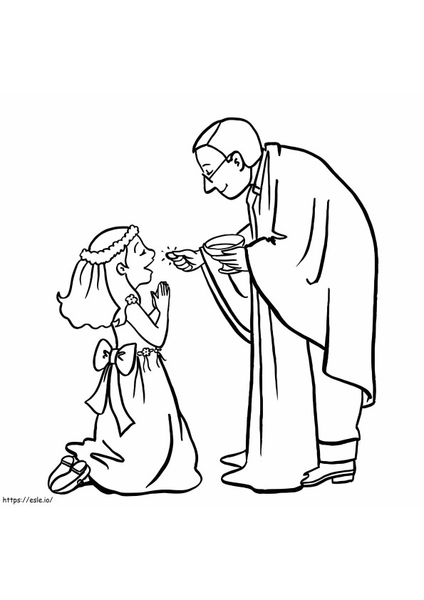 Receiving Communion Printable coloring page