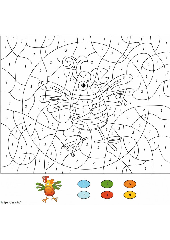 Cor do papagaio por número para colorir
