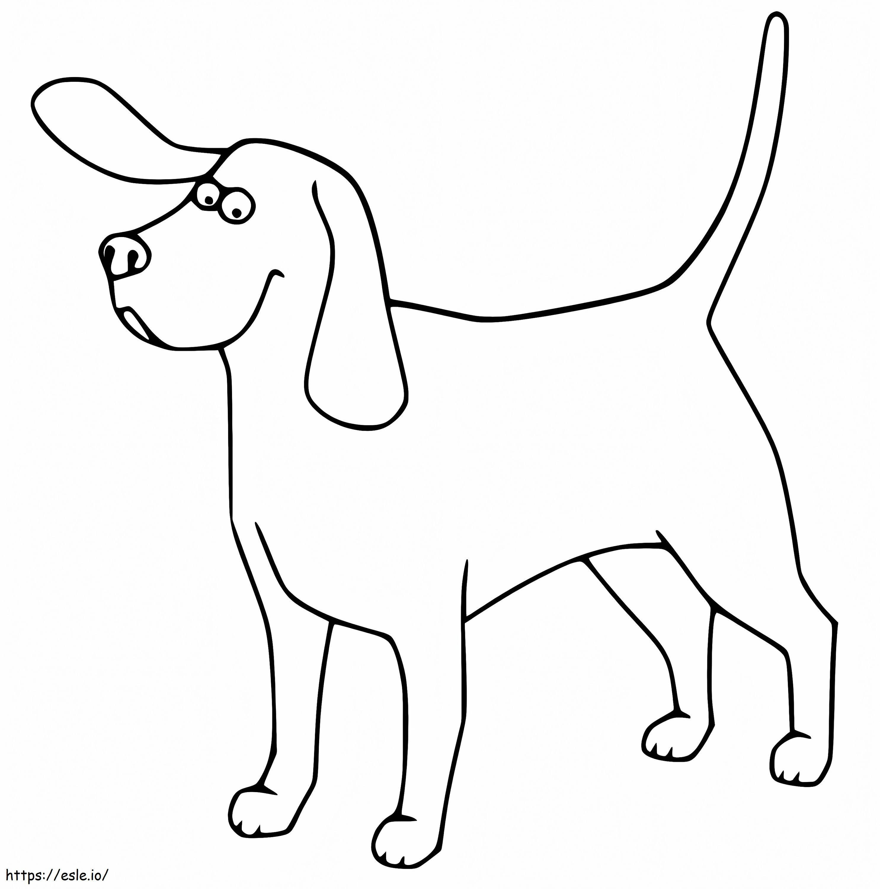 Grappige Beagle-hond kleurplaat kleurplaat