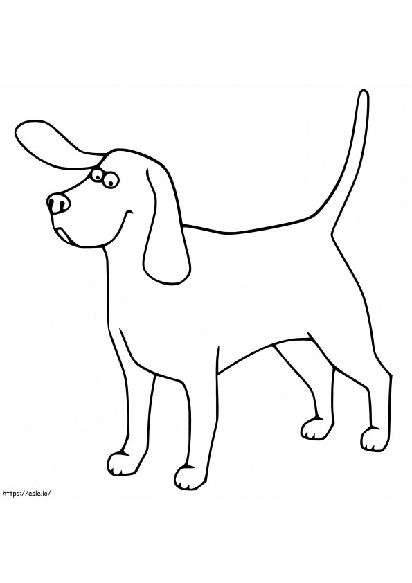 Câine Beagle amuzant de colorat