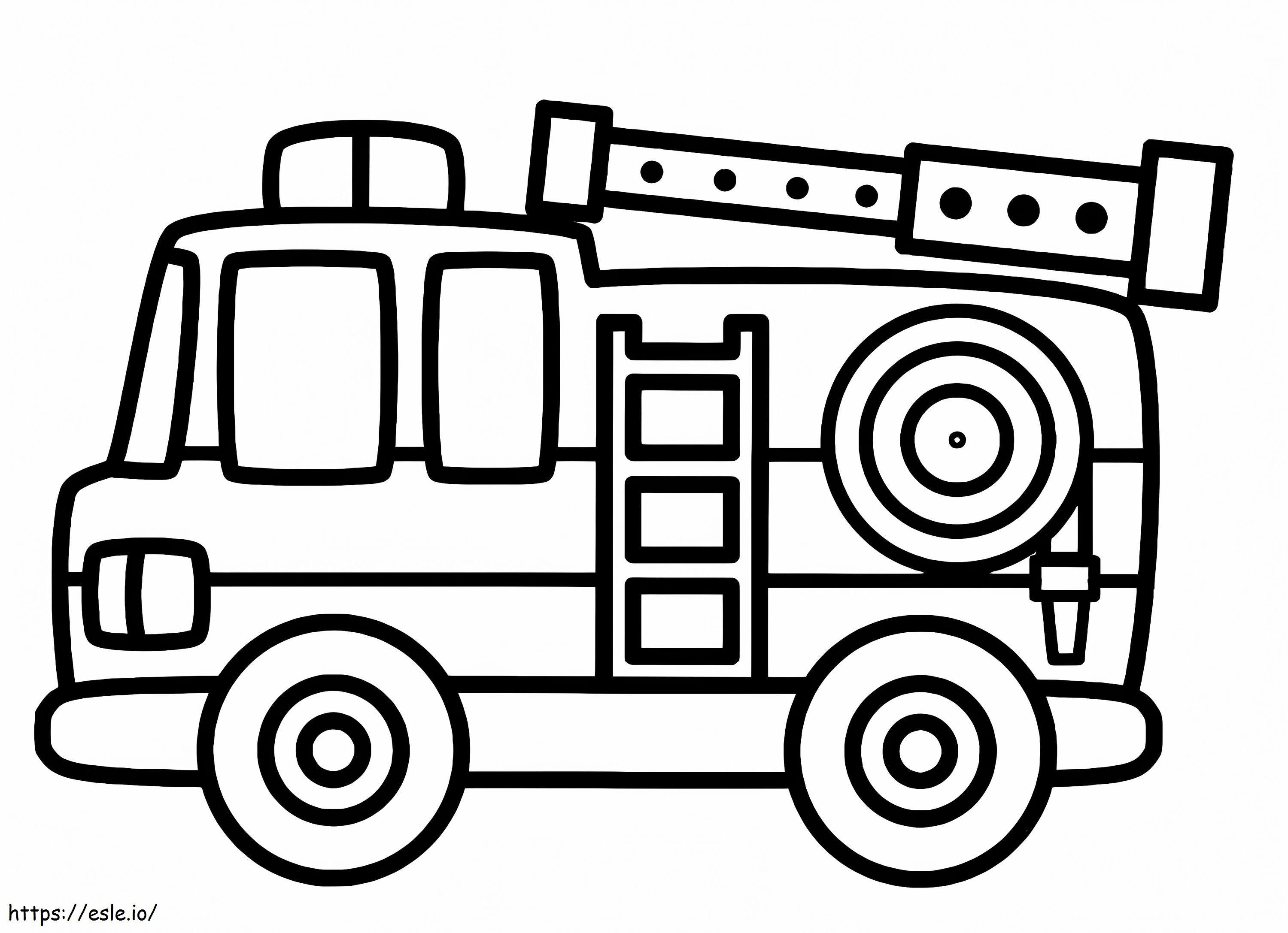 Coloriage Camion de pompiers simple 2 à imprimer dessin