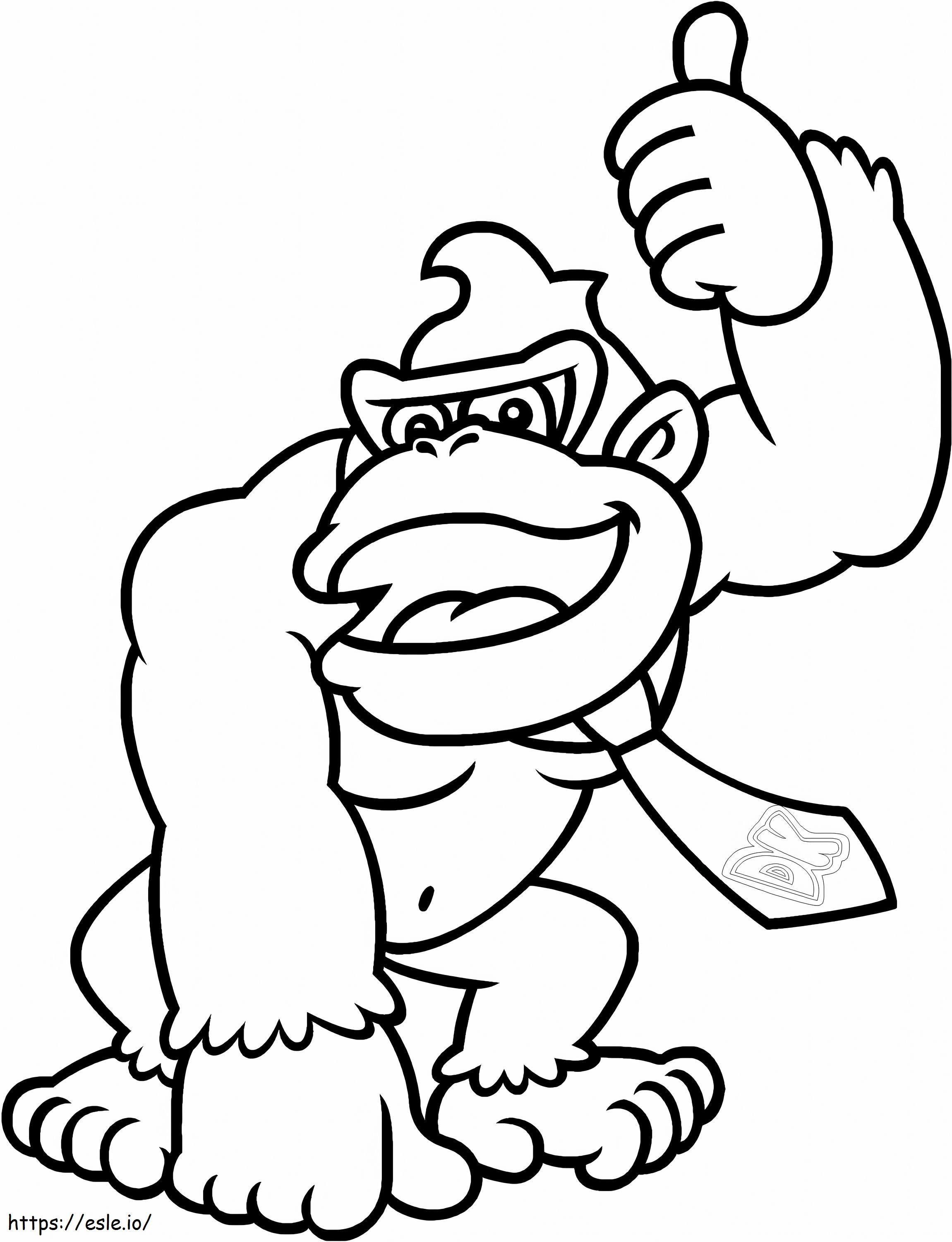 Donkey Kong Feliz coloring page