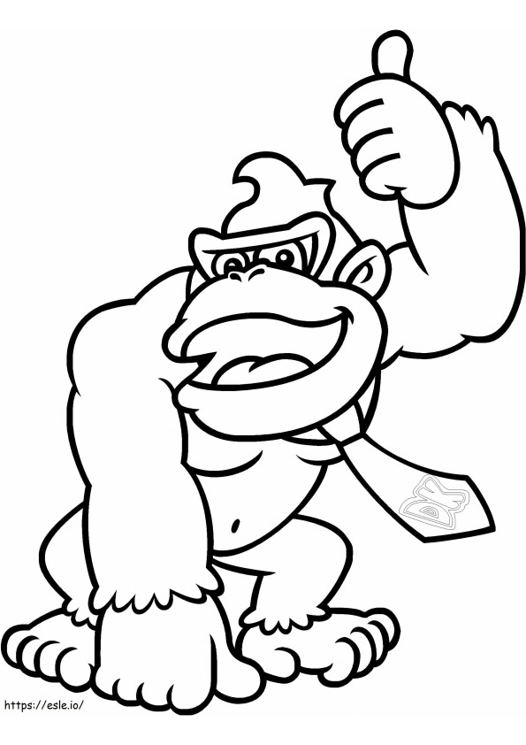 Coloriage Donkey Kong Feliz à imprimer dessin