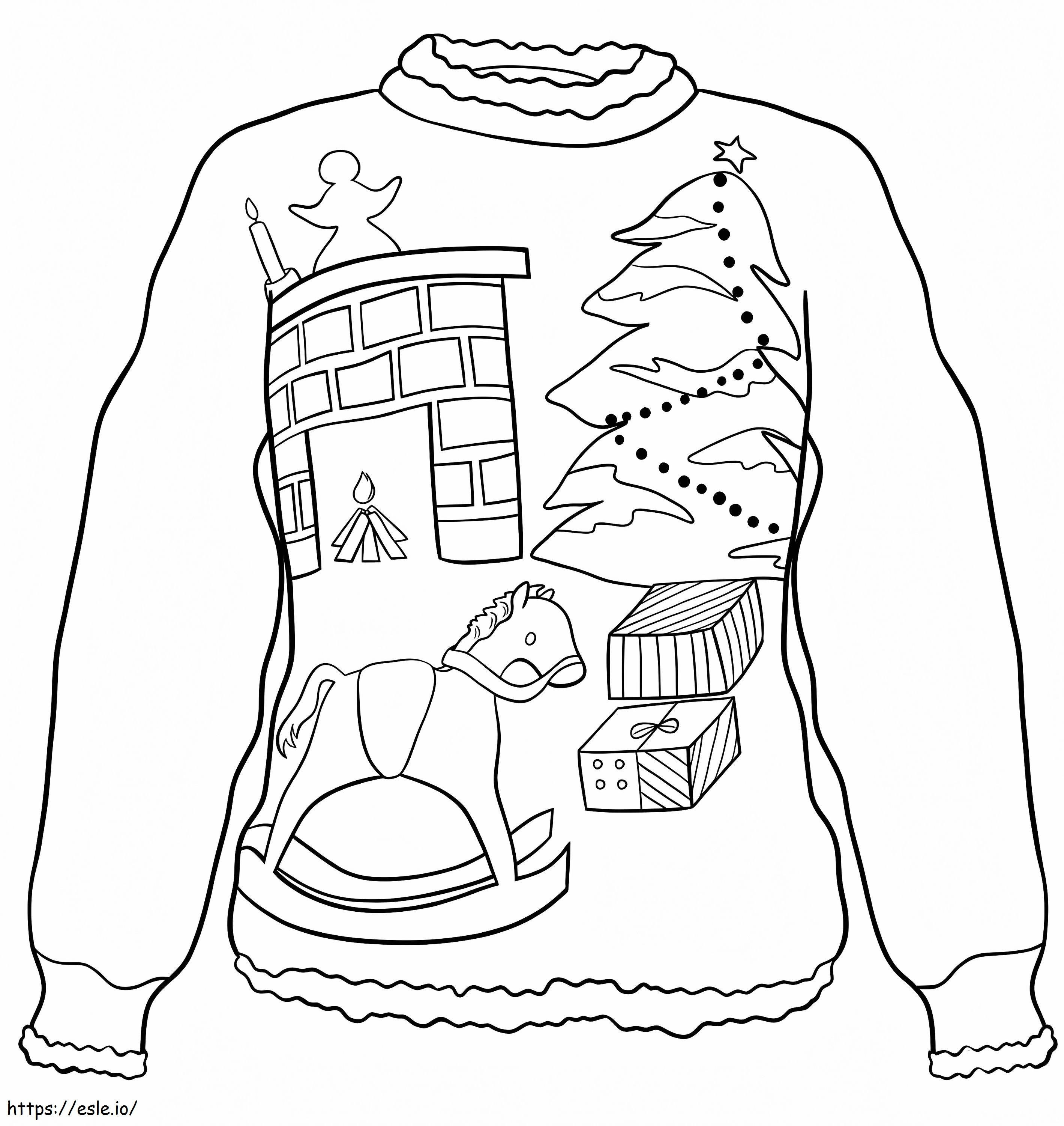 Belo suéter de Natal para colorir